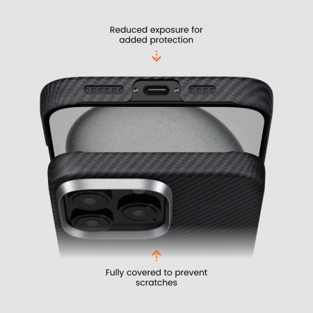 Husa MagEZ 5 Pitaka, Aramida 600D iPhone 16 Pro Max, Negru/Gri, MagSafe, Ultra Slim [3]