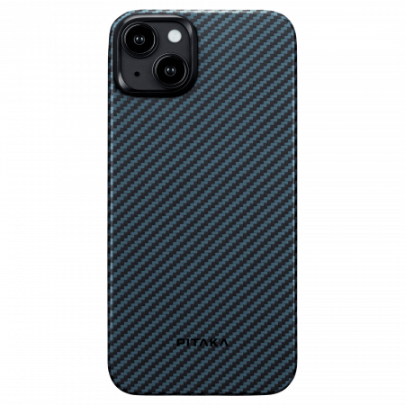 Carcase Pitaka - Husa MagEZ 4 Pitaka, Aramida iPhone 15 Plus 1500D Negru/Albastru MagSafe