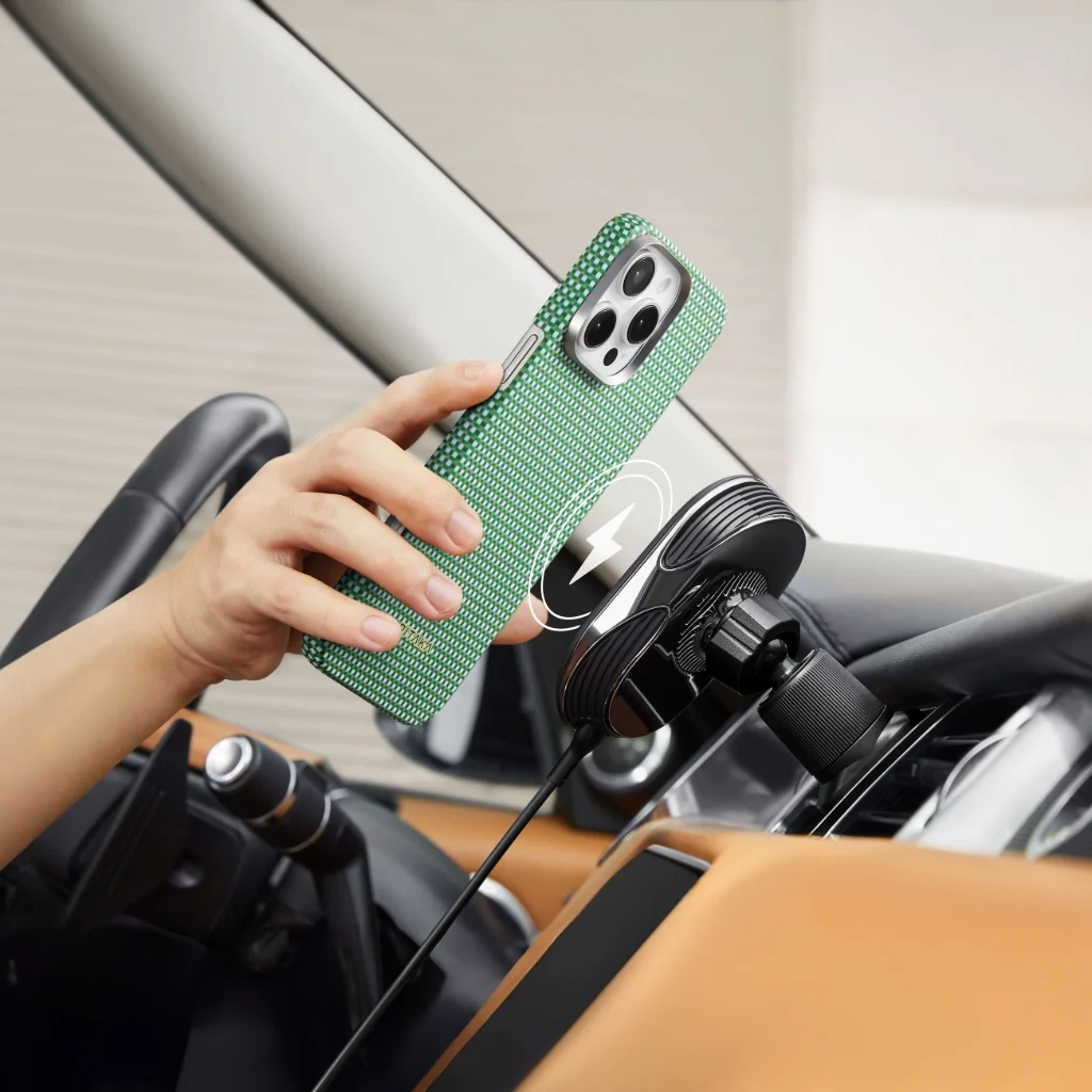 Husa MagEZ 5 Forest Green, Aramida iPhone 16, Verde, MagSafe, Ultra Slim [4]