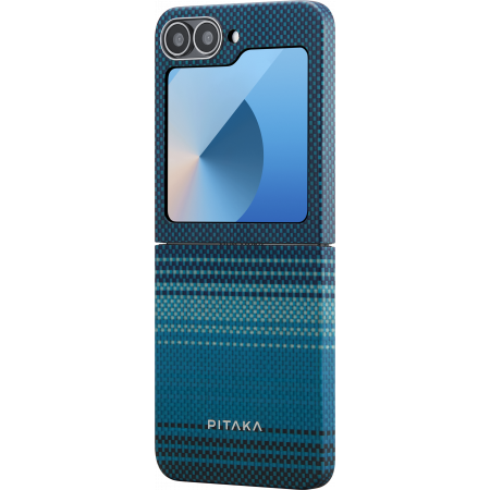 Husa MagEZ 5 Pitaka Moonrise, Aramida Samsung Z Flip 6, Albastru, Ultra Slim [3]
