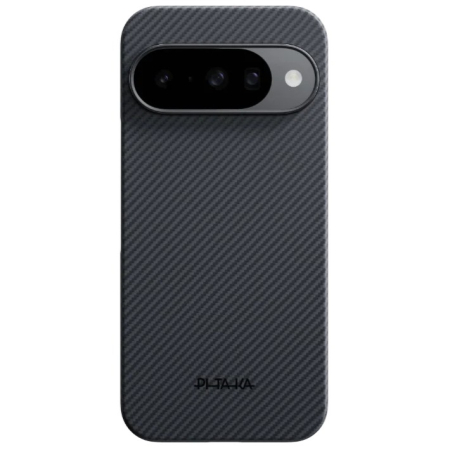 Pixel 10/ 10 Pro/ 10 Pro XL - Husa MagEZ 6 Pitaka Google Pixel 10 & 10 Pro, Aramida 600D, Negru/Gri, MagSafe, Ultra Slim