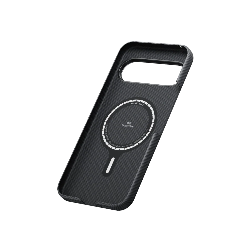 Husa MagEZ 6 Pitaka Google Pixel 10 & 10 Pro, Aramida 600D, Negru/Gri, MagSafe, Ultra Slim [2]