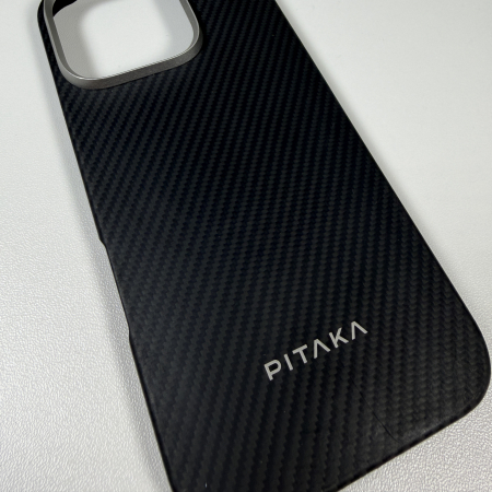 [Outlet] Husa MagEZ 5 Pitaka, Aramida 600D iPhone 16 Pro, Negru/Gri, MagSafe, Ultra Slim [4]