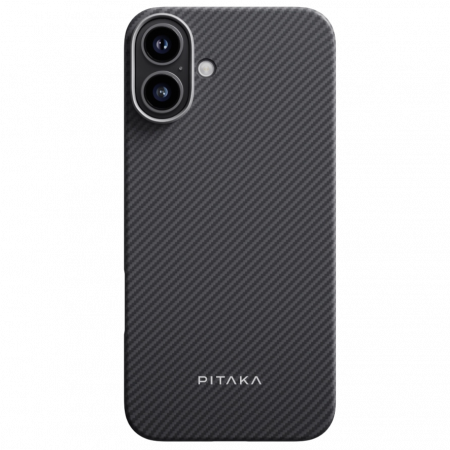 iPhone 16/16 Plus/16 Pro/16 Pro Max - Husa MagEZ 5 Pitaka, Aramida 600D iPhone 16 Plus, Negru/Gri, MagSafe, Ultra Slim