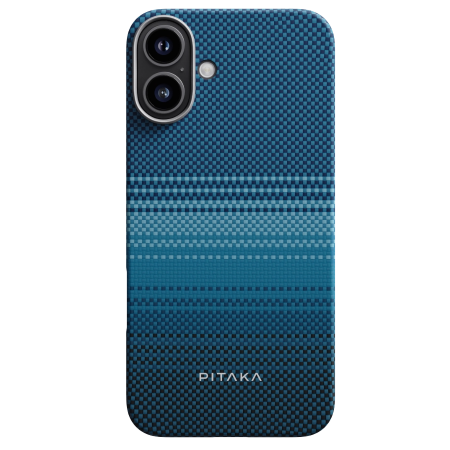 Outlet - [Outlet] Husa MagEZ 5 Pitaka Moonrise, Aramida iPhone 16, Albastru, MagSafe, Ultra Slim