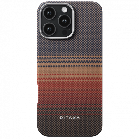Apple - Husa MagEZ 5 Pitaka Sunset, Aramida iPhone 16 Pro, MagSafe, Ultra Slim