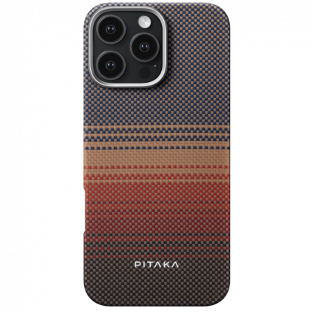 Apple - Husa MagEZ 5 Pitaka Sunset, Aramida iPhone 16 Pro Max, MagSafe, Ultra Slim
