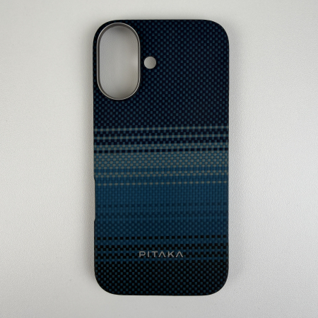 [Outlet] Husa MagEZ 5 Pitaka Moonrise, Aramida iPhone 16, Albastru, MagSafe, Ultra Slim [1]