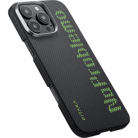 Husa MagEZ 5 Pitaka NoProblemo Luminoasa, Aramida 600D iPhone 16 Pro, Negru/Gri, MagSafe, Ultra Slim [2]