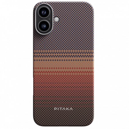 Apple - Husa MagEZ 5 Pitaka Sunset, Aramida iPhone 16, MagSafe, Ultra Slim