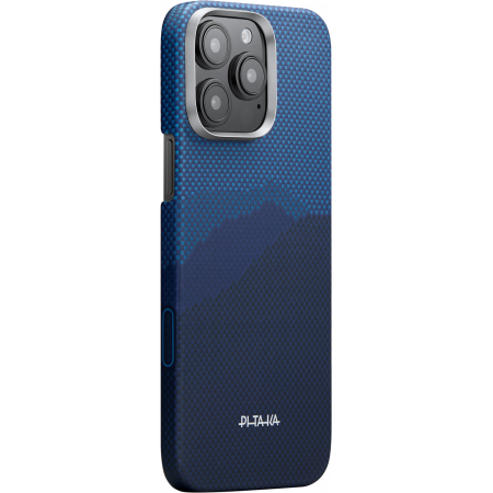 Carcase Pitaka - Husa MagEZ 5 Starpeak Over the horzion, Aramida iPhone 16 Pro, PitaTap, Albastru, MagSafe, Ultra Slim