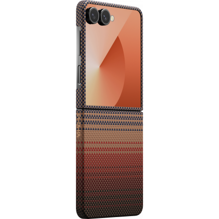 Samsung - Husa MagEZ 6 Pitaka 600D, Aramida Samsung Z Flip 7, Sunset, Ultra Slim