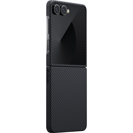 Samsung - Husa MagEZ 6 Pitaka 600D, Aramida Samsung Z Flip 7, Negru/Gri, Ultra Slim