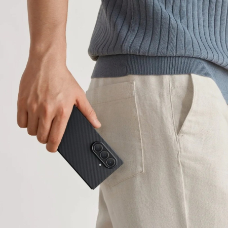 [Outlet] Husa MagEZ 6 Pitaka 600D, Aramida Samsung Z Fold 7, Negru/Gri, Ultra Slim [11]