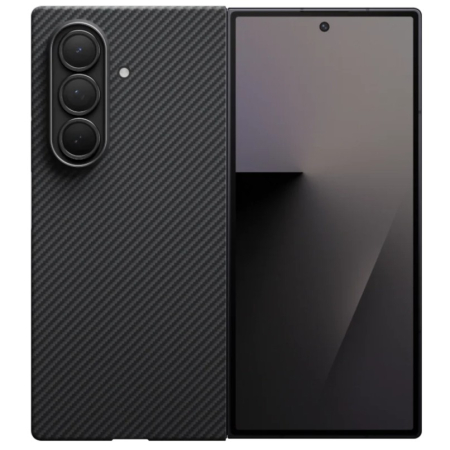 Carcase Pitaka - Husa MagEZ 6 Pitaka 600D, Aramida Samsung Z Fold 7, Negru/Gri, Ultra Slim