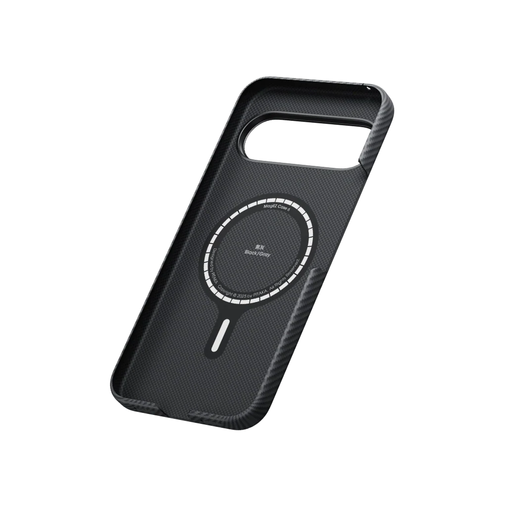 Husa MagEZ 6 Pitaka Google Pixel 10 Pro XL, Aramida 600D, Negru/Gri, MagSafe, Ultra Slim [1]