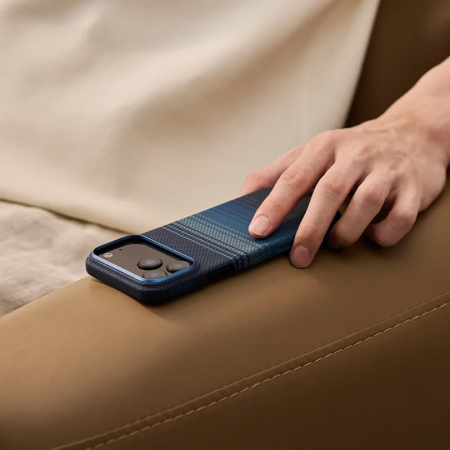 [Outlet] Husa MagEZ 7 Pitaka iPhone 17 Pro, Aramida 600D, Moonrise, PitaTap™, MagSafe, Ultra Slim [10]