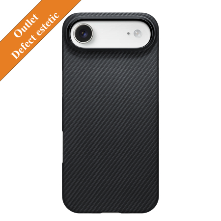 Outlet - [Outlet] Husa MagEZ 7 Pitaka iPhone 17 Air, Aramida 600D, Negru/Gri, MagSafe, Ultra Slim