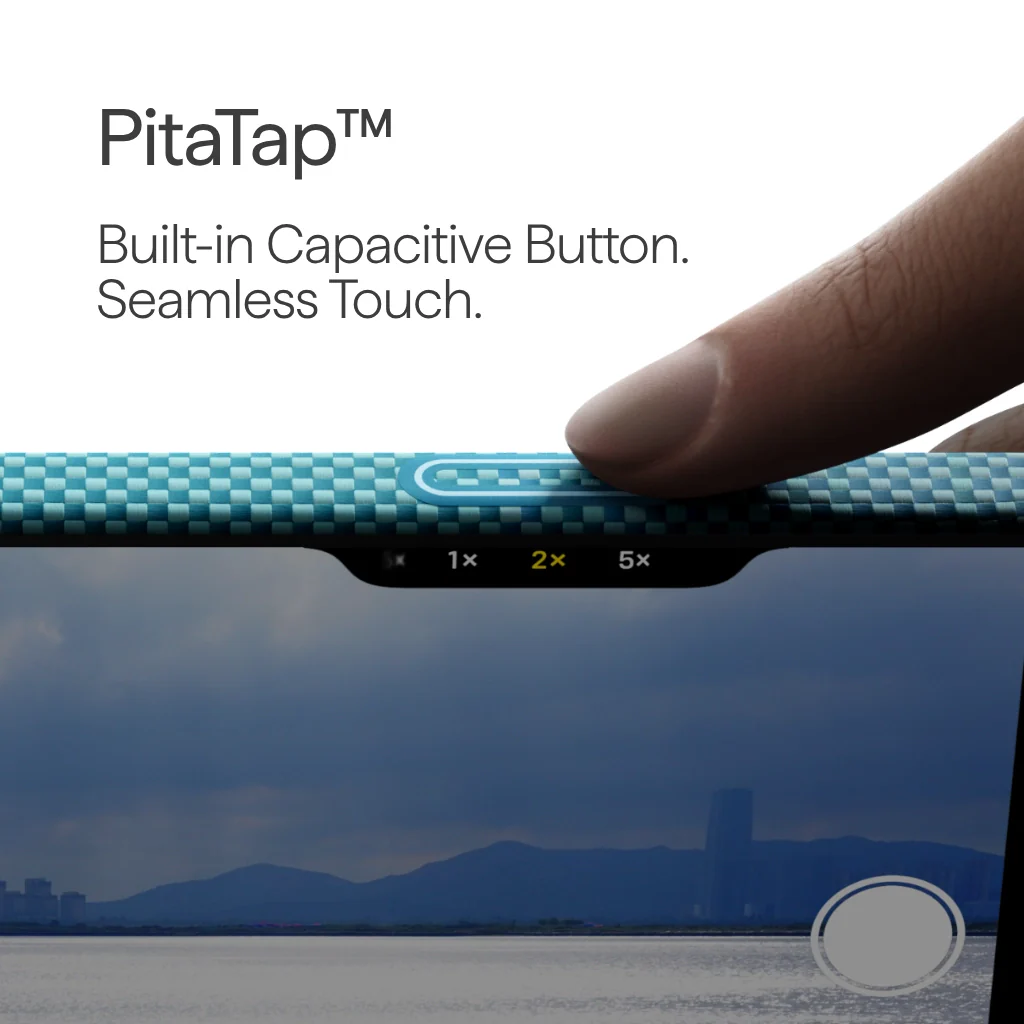 Husa Pitaka iPhone 18 Pro, Edge Case,Glints of Gold, PitaTap™, MagSafe, Ultra Slim, Lucid Blue [9]