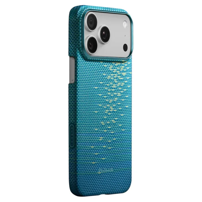 Artist Edition Gift Box Husa MagEZ 7 Pitaka iPhone 17 Pro Max, Glints of Gold, Lucid Blue, PitaTap™, MagSafe, Ultra Slim [3]