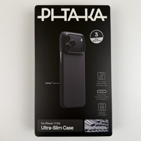 [Outlet] Husa MagEZ 7 Pitaka iPhone 17 Pro, Aramida 600D, Negru/Gri, PitaTap™, MagSafe, Ultra Slim [2]