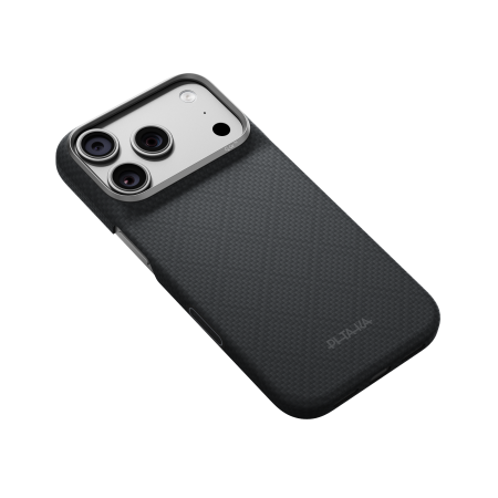 Husa Pitaka iPhone 18 Pro Max, Edge Case, Argyle, PitaTap™, MagSafe, Ultra Slim, Lava black [4]
