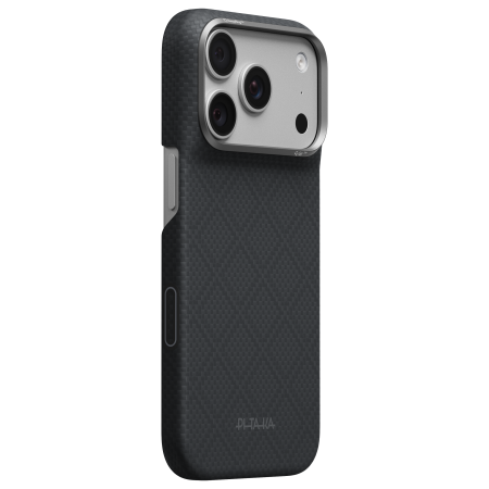iPhone 18 - Husa Pitaka iPhone 18 Pro, Edge Case, Argyle, PitaTap™, MagSafe, Ultra Slim, Lava black