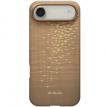 Carcase Pitaka - Husa MagEZ 7 Pitaka iPhone 17 Air, Aramida 600D, Glints of Gold, Golden Glint, PitaTap™, MagSafe, Ultra Slim