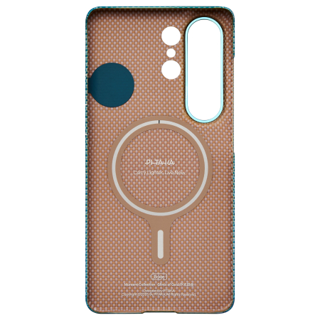 Husa Pitaka Samsung S26 Ultra, Edge case, Glints of Gold, Lucid Blue,  MagSafe, Ultra Slim [3]