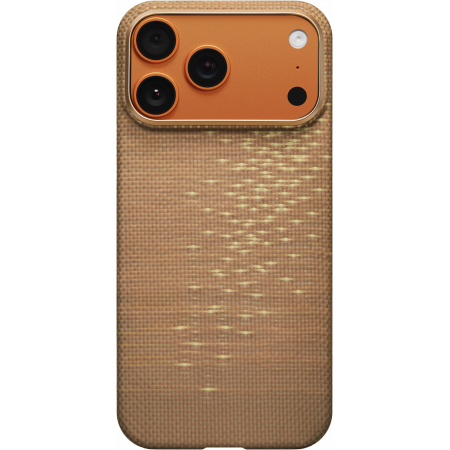 iPhone 17/17 Air/17 Pro/17Pro Max - Husa MagEZ 7 Pitaka iPhone 17 Pro Max, Aramida 600D, Glints of Gold, Golden Glint, PitaTap™, MagSafe, Ultra Slim