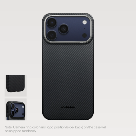 Husa MagEZ 7 Pitaka iPhone 17 Pro Max, Aramida 600D, Negru/Gri, PitaTap™, MagSafe, Ultra Slim [3]