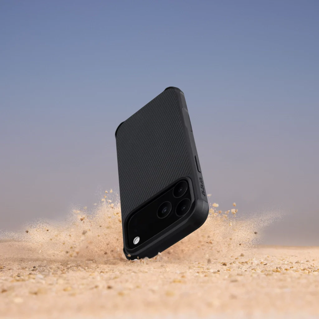 Husa MagEZ ProGuard Pitaka iPhone 17 Pro Max, Aramida 600D, Negru/Gri, MagSafe, Protectie antisoc [3]
