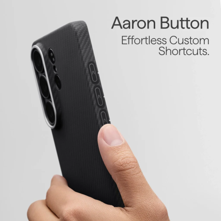 [Outlet] Husa Samsung S26 Ultra Pitaka, MagEZ 600D, Edge Case, Aaron Button, MagSafe, Aramida, Negru/Gri [7]