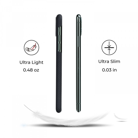 Husa MagEZ Pitaka, Aramida iPhone 11 Pro Max Plain Negru/Gri [4]