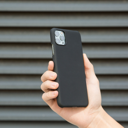 Husa MagEZ Pitaka, Aramida iPhone 11 Pro Max Plain Negru/Gri [2]