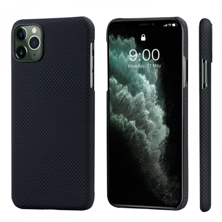 iPhone 11/11 Pro/11 Pro Max - Husa MagEZ Pitaka, Aramida iPhone 11 Pro Max Plain Negru/Gri