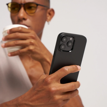 Husa Pitaka iPhone 16 Pro Max Summa Case, Aramida, Military-Grade, Negru/Gri [8]