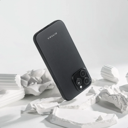 Husa Pitaka iPhone 16 Pro Max Summa Case, Aramida, Military-Grade, Negru/Gri [10]