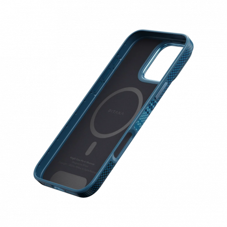 [Outlet] Husa MagEZ Pro 4 Pitaka Moonrise 600D, Aramida iPhone 16 Pro, Military-Grade, Albastru [8]