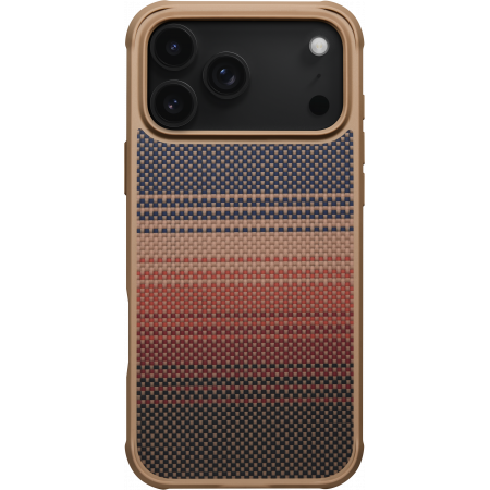 iPhone 17/17 Air/17 Pro/17Pro Max - Husa MagEZ ProGuard Pitaka iPhone 17 Pro Max, Aramida 600D, Sunset, MagSafe, Protectie antisoc