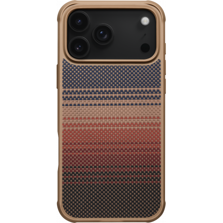 ProGuard / UltraGuard - Husa MagEZ ProGuard Pitaka iPhone 17 Pro, Aramida 600D, Sunset, MagSafe, Protectie antisoc