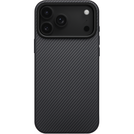 iPhone 17/17 Air/17 Pro/17Pro Max - Husa MagEZ UltraGuard Pitaka iPhone 17 Pro Max, Aramida 600D, Negru/Gri, MagSafe, Protectie antisoc