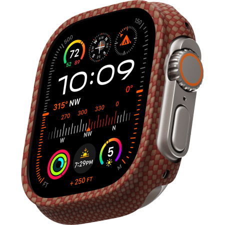 Apple Watch/Airpods/Card Sleeve - Husa Pitaka Air Case Aramida, Apple Watch Ultra/ Ultra 2/Ultra 3, 49mm , Sunset