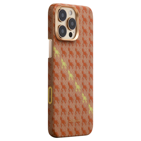 Carcase Pitaka - Husa Pitaka iPhone 16 Pro Max, Edge Case, Amber, PitaTap™, MagSafe, Ultra Slim