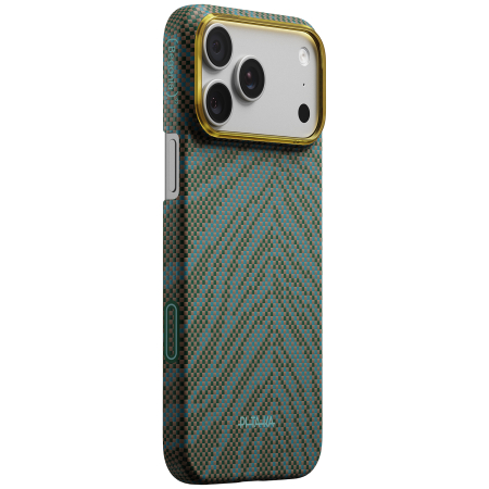 Carcase Pitaka - Husa Pitaka iPhone 17 Pro, Edge Case, Dive Green, PitaTap™, MagSafe, Ultra Slim