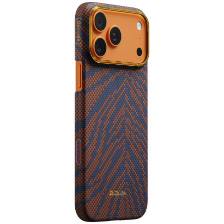 Carcase Pitaka - Husa Pitaka iPhone 17 Pro, Edge Case, Burning Orange, PitaTap™, MagSafe, Ultra Slim