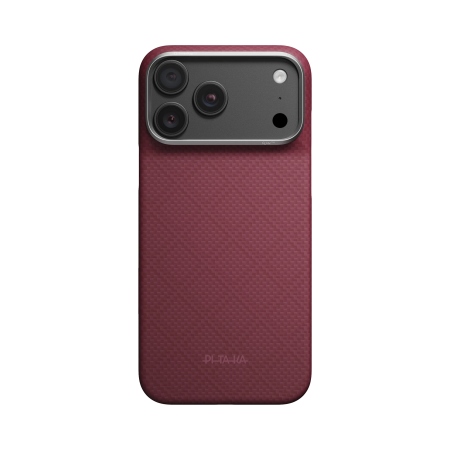 Husa Pitaka iPhone 18 Pro/ 17 Pro, Edge Case, Argyle, PitaTap™, MagSafe, Ultra Slim, Burgundy [2]