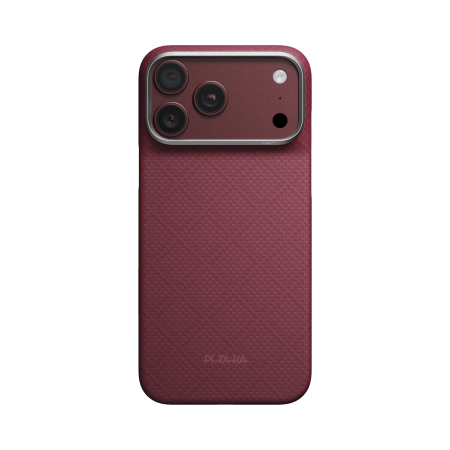 Husa Pitaka iPhone 18 Pro/ 17 Pro, Edge Case, Argyle, PitaTap™, MagSafe, Ultra Slim, Burgundy [1]