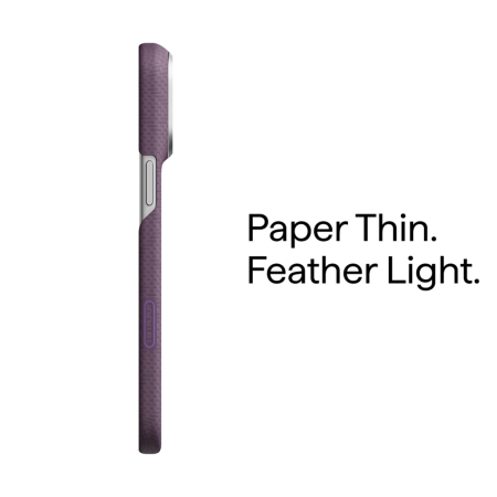 Husa Pitaka iPhone 18 Pro/ 17 Pro, Edge Case, PTK Weaving, PitaTap™, MagSafe, Ultra Slim, Charoite Purple [6]