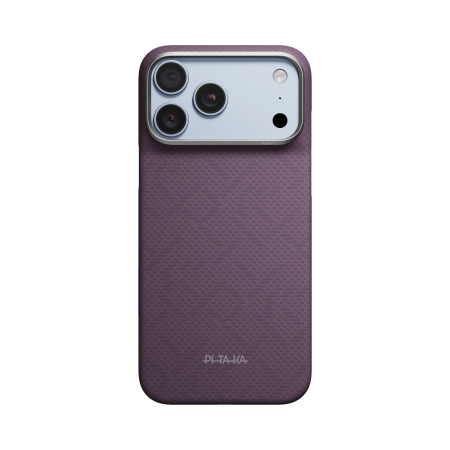 Husa Pitaka iPhone 18 Pro/ 17 Pro, Edge Case, PTK Weaving, PitaTap™, MagSafe, Ultra Slim, Charoite Purple [4]
